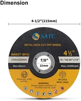 satc 50 pcs cut off wheel 4 5x 040x78 cutting disc ultra thin metal stainless steel
