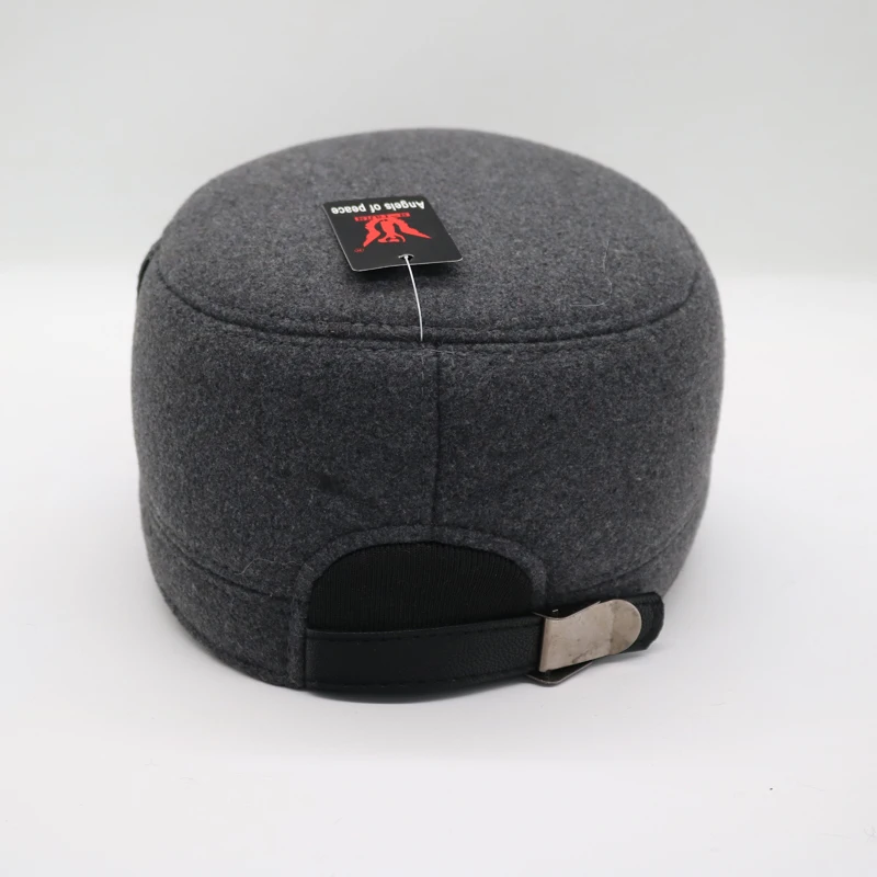 Мужские осенние и зимние военные кепки из искусственной кожи с регулируемой