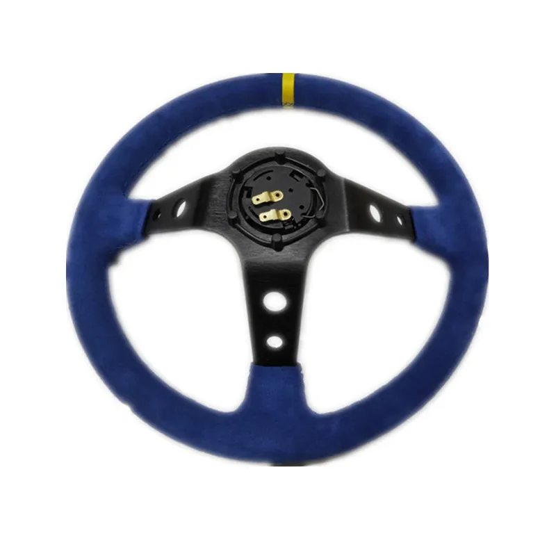 Spsld Refitting Racing 14 Inch 350mm Deep Concave Drift Steering Wheel / Suede Steering Wheel