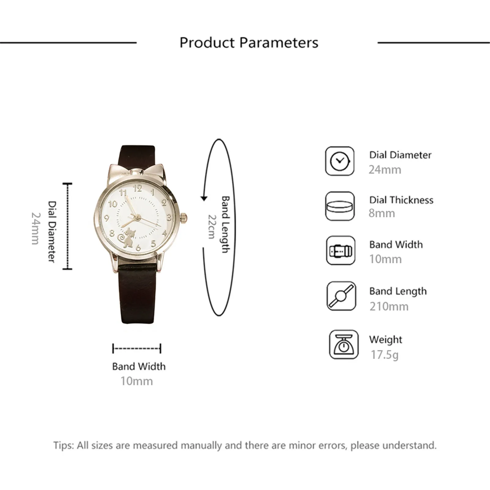 

Elegant Women's Watches Korean Fashion Cat White Dial Dress Woman Quartz Wrist Watch Numeral Dial Clock Montres femmes #1026