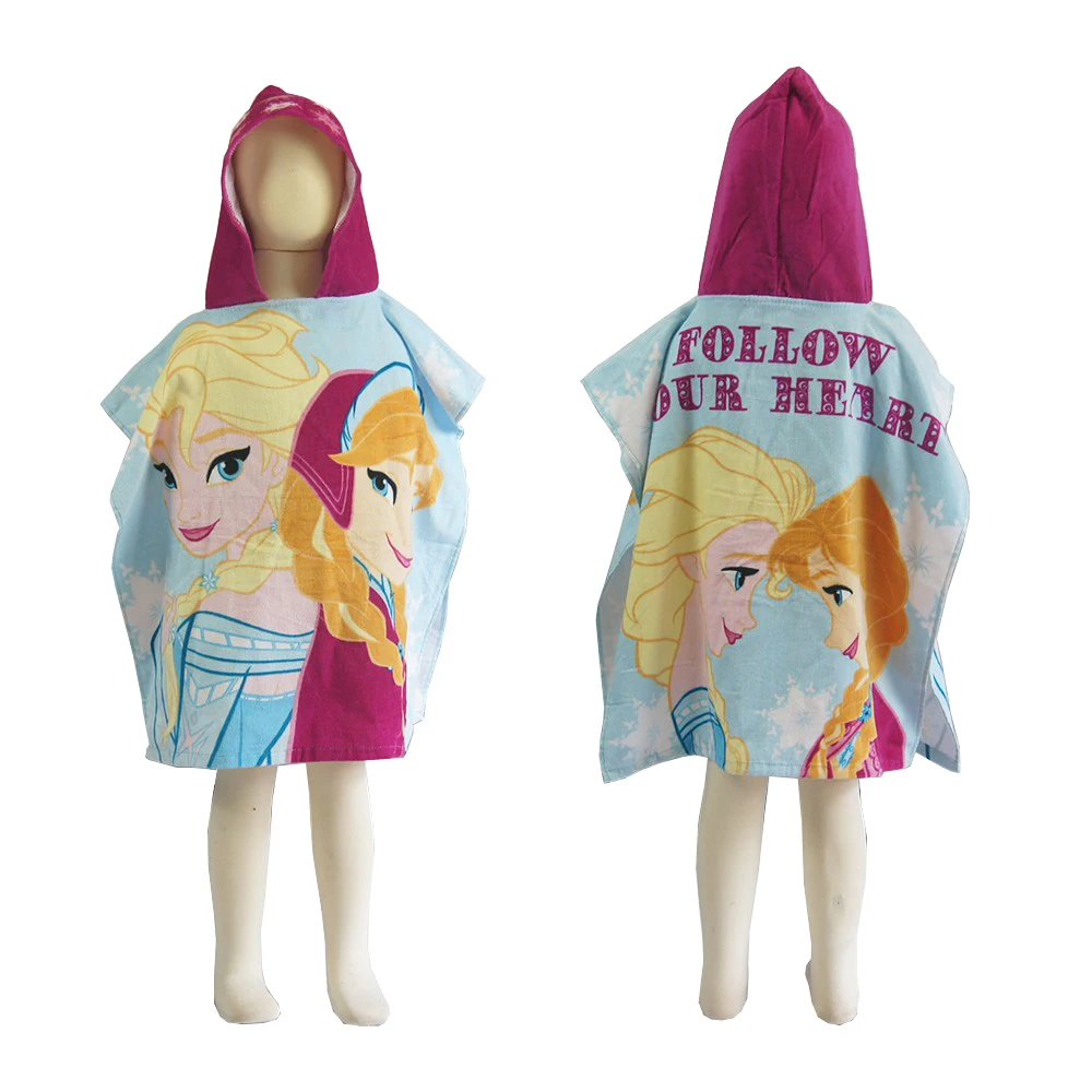 Disney милое детское пляжное полотенце с капюшоном изображением Эльзы и Анны для