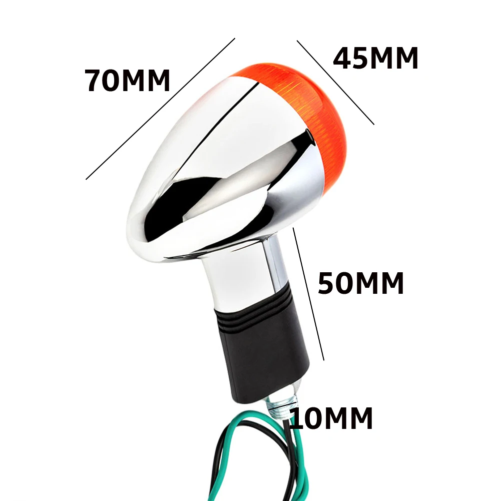 

SUHU 4Pcs Turn Signal Lights Motorcycle Chrome Bullet Indicator Blinkers Amber 12V Universal LED Motorcycle Turn Signal Lights