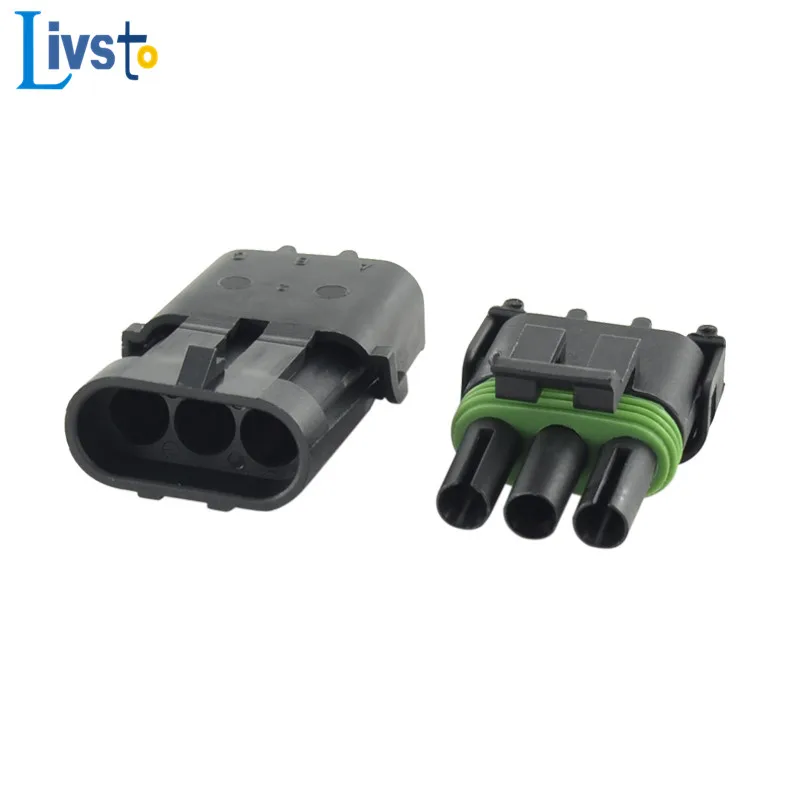 10 Sets 3 Pin Way Delphi Haltech MAP TPS Waterproof Automotive Wire Connector Plug Female Male Socket For GM 12010717 12015793