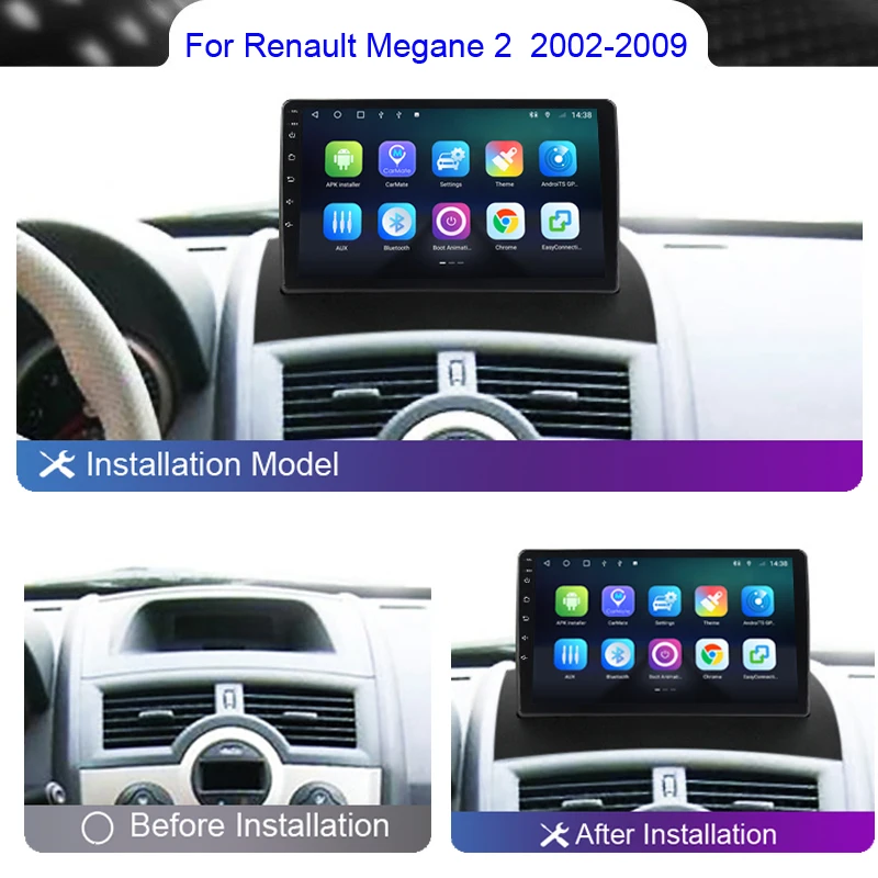Roadwise для Renault Megane 2 2002 - 2005 2006 2007 2008 2009 Android 12 Carplay Автомагнитола мультимедийный