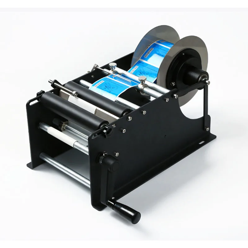 

76MM Manual Round Bottle Labeling Machine With Handle Bottle Labeler Label Applicator Metal Bottle Packing Machine.