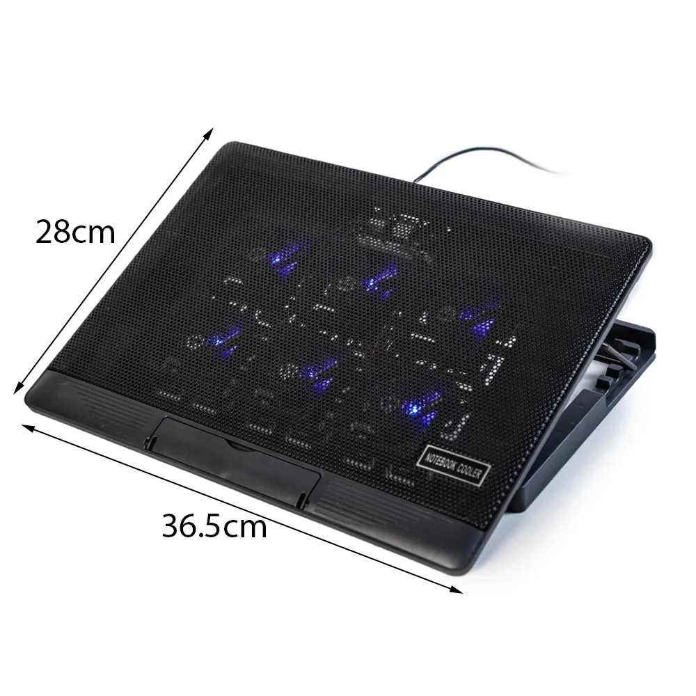 

Laptop Cooler 6 Fans Cooling Pad 2 USB Port with Fan Revolution 1000-1200 Radiation for Gaming Laptop Cooler Stand