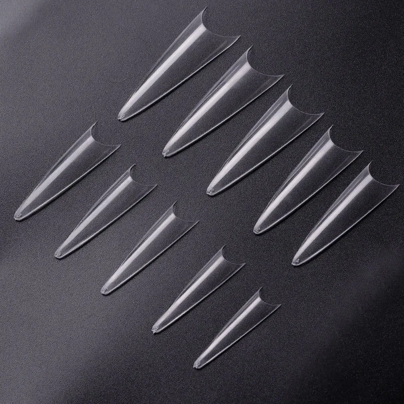 

500Pcs Extra Long Sharp Stiletto Nail Tips 3Colors Half Cover Pointed Fake Nail Tips Long Claw False Artificial Nail Fake Tip