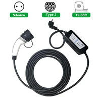 yks esnes evse portable ev charger iec62196 6a 8a 10a 13a 16a eu standard plug 5m type2 ev charging