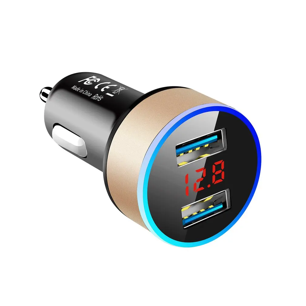 

3.1A Dual USB Car Charger With LED Display Universal Mobile Phone Car Chargers Fast Charging Adapter