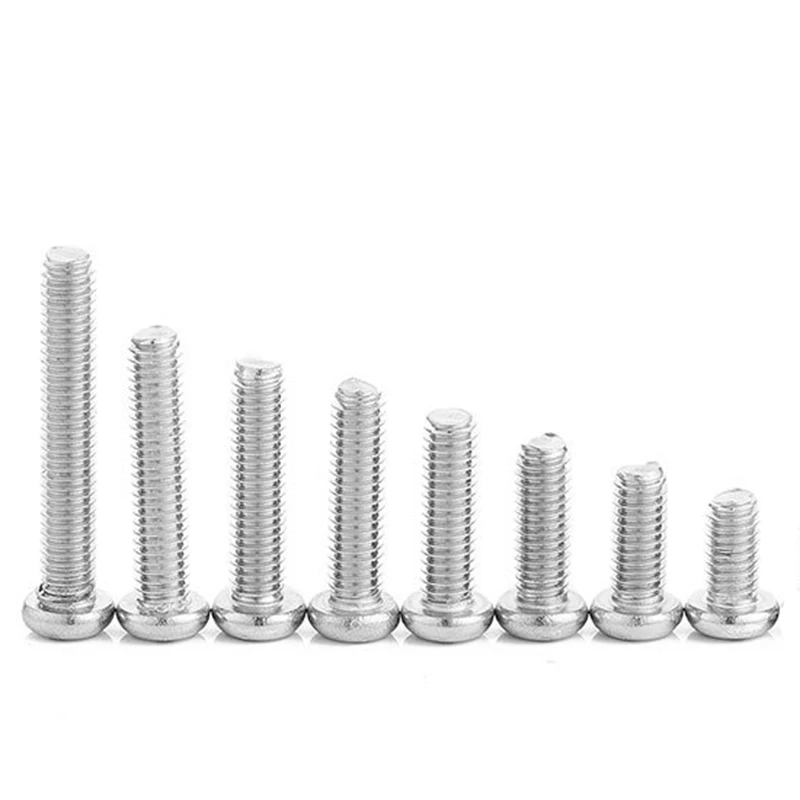 

50Pcs M2 M2.5 M3 M4 ISO7045 DIN7985 GB818 304 Stainless Steel Cross Round Head Bolts Phillips Screws