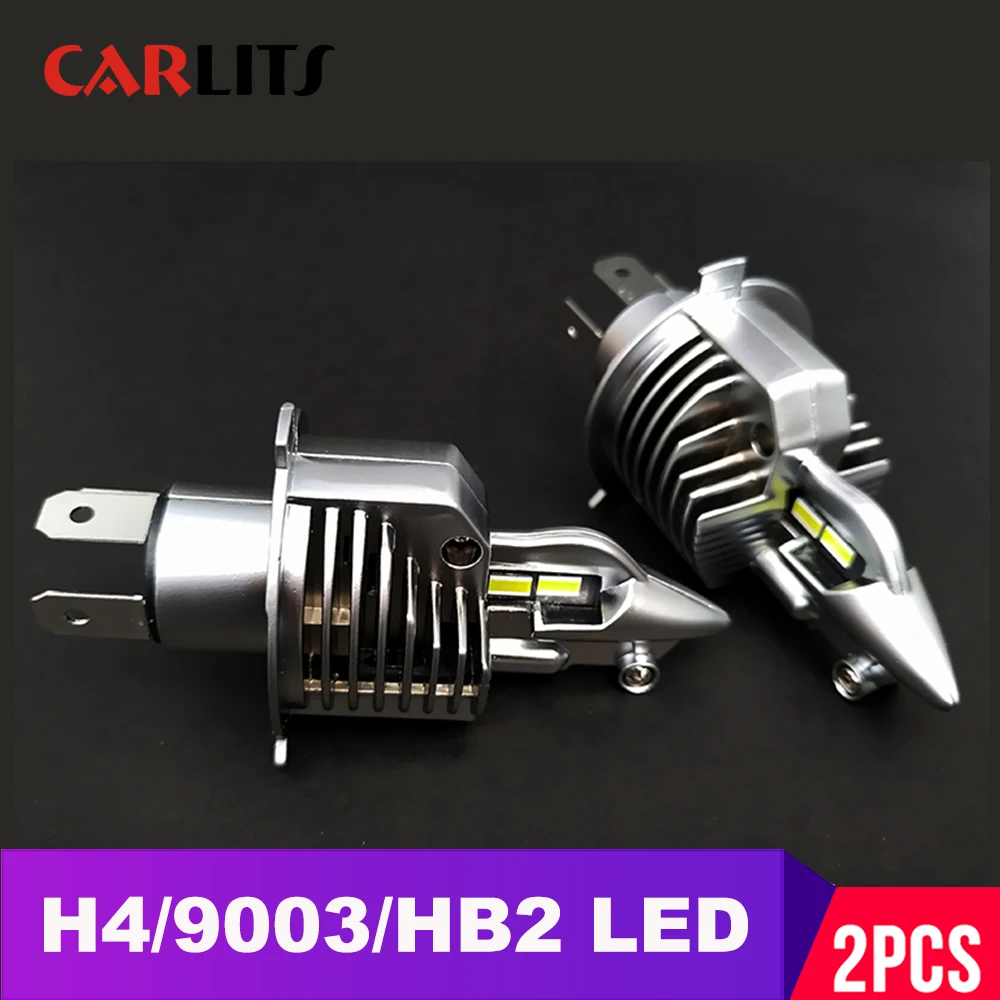 

CARLITS Fighter H4 Led 9003 HB2 Car Headlight Bulb 80W 12V 24V 6000K CSP Chip Car Light 16000LM Super bright Led H4 auto lamp CJ