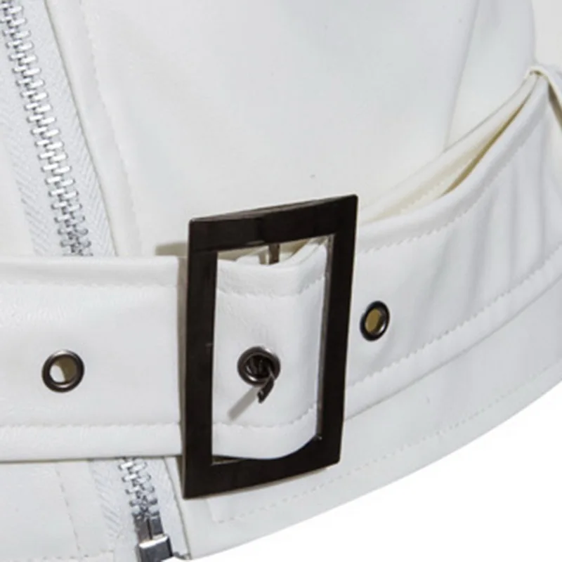 

Luxury Leather Jackets Men Autumn Casual Zipper Winter Slim Pocket Coat Punk Button