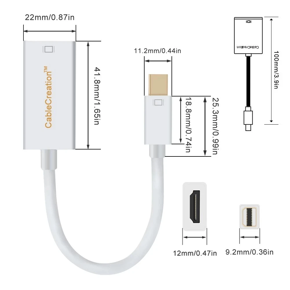 Адаптер Mini Display Port to HDMI DP (совместим с портом Thunderbolt) к AV HDTV | Строительство и ремонт