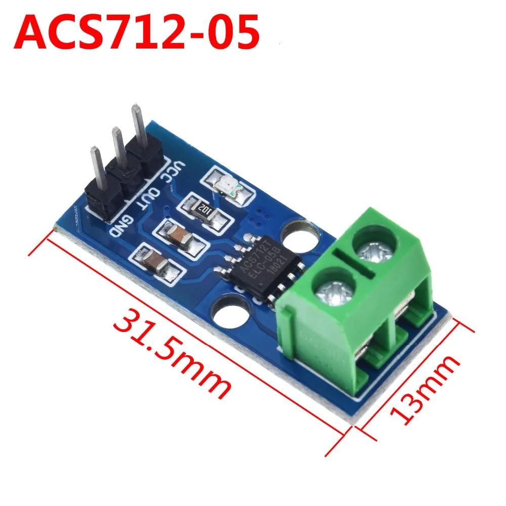 1 шт. GREAT IT ACS712 5A 20A 30A диапазон зал Текущий сенсор модуль ACS712 модуль для Arduino 5A 20A 30A - Цвет: ACS712-5A