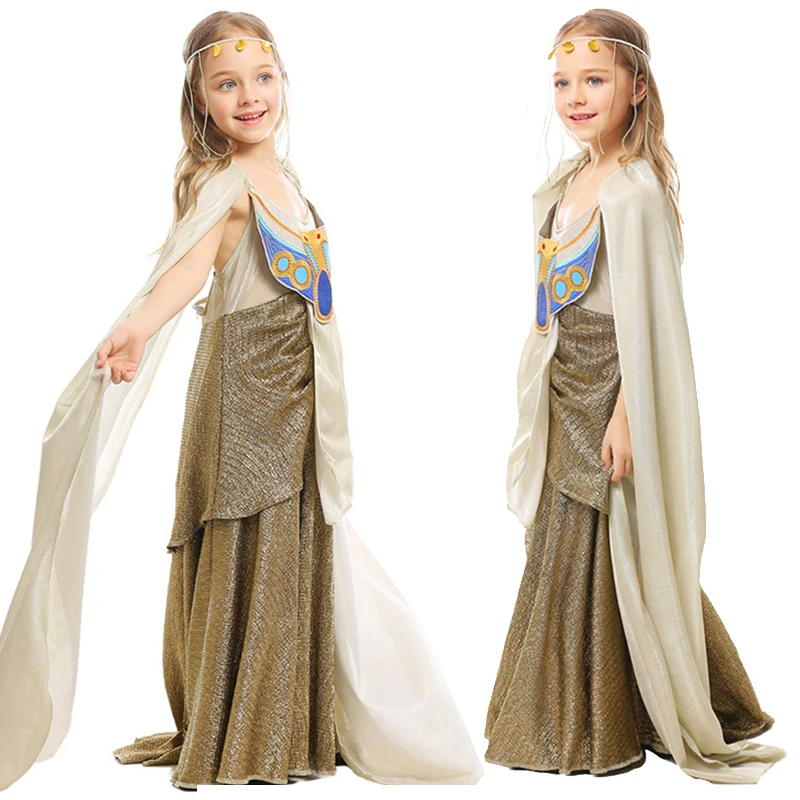 Girl Carnival Purim Greek Goddess Costume Halloween Egyptian mythology Empress Rome Cosplay Fancy Party Dress | Тематическая одежда