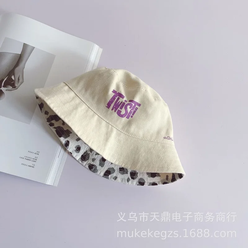

Ins Solid Color Children's Double-sided Fisherman Hat Spring Summer Outing Hat Girls and Boys Baby Big-edge Sun All Match Hat