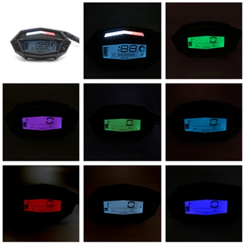 Motorbike Odometer Universal Motorcycle Digital Lcd Speedometer Tachometer Backlight 12V | Speed Sensor