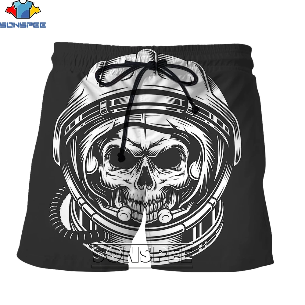 

SONSPEE Cool Skull Series 3D Printing Men's Shorts Summer Creative Street Personality Casual Solid Color Hip Hop Simple Style
