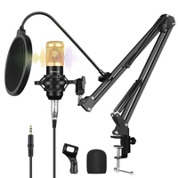 condenser microphone studio broadcast professional singing microphone kits with suspension scissor arm metal shock mount