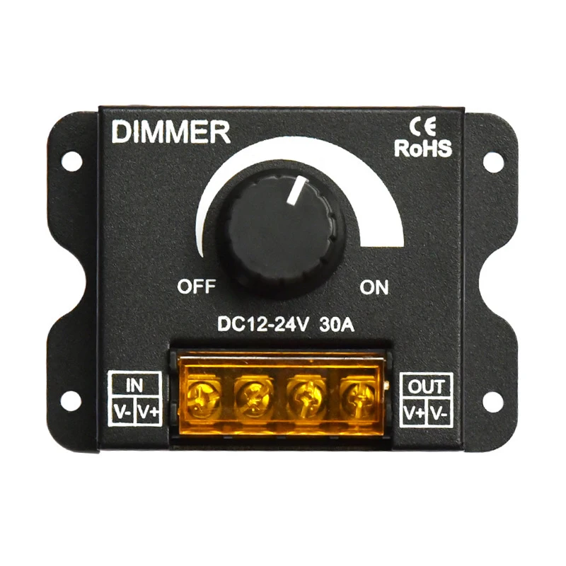 

DC12V 24V LED Dimmer 30A 360W 720W for Lamp Strip Light Tape 12V Spot Led Dimming Controller Single Color Adjust Brightness