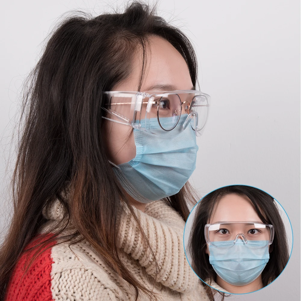 Новые защитные прозрачные очки легкие для работы в лаборатории