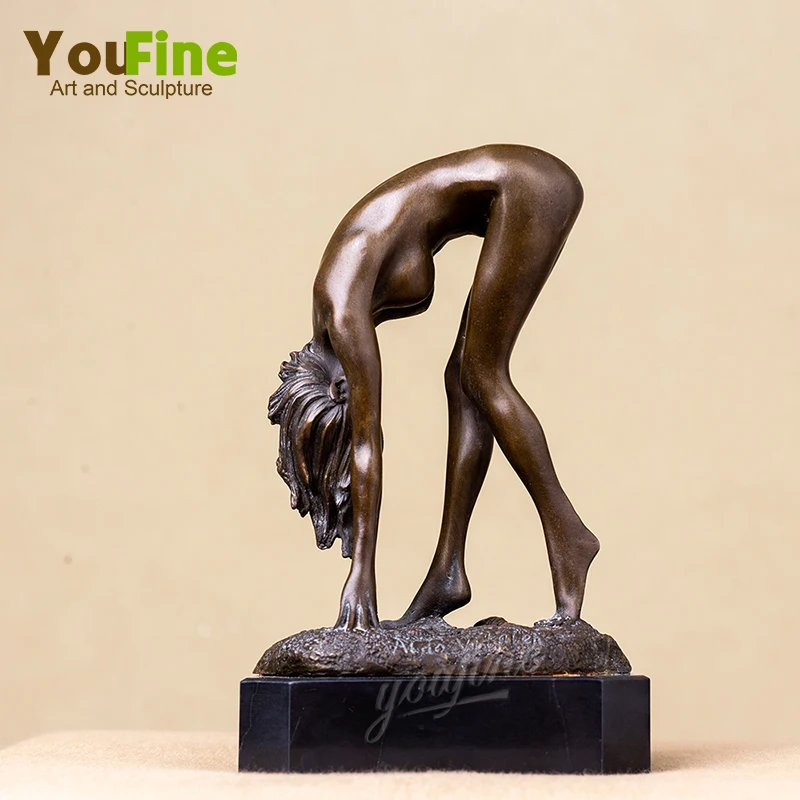 

Modern Art Bronze Nude Sculpture Sexy Girl Bronze Statue Abstract Female Bronze Crafts Naked Woman Figurine For Home Office Deco