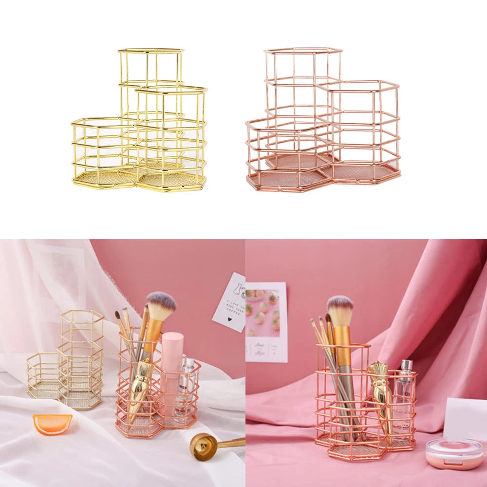 Шестигранный Держатель для кистей макияжа коробка косметических настольный