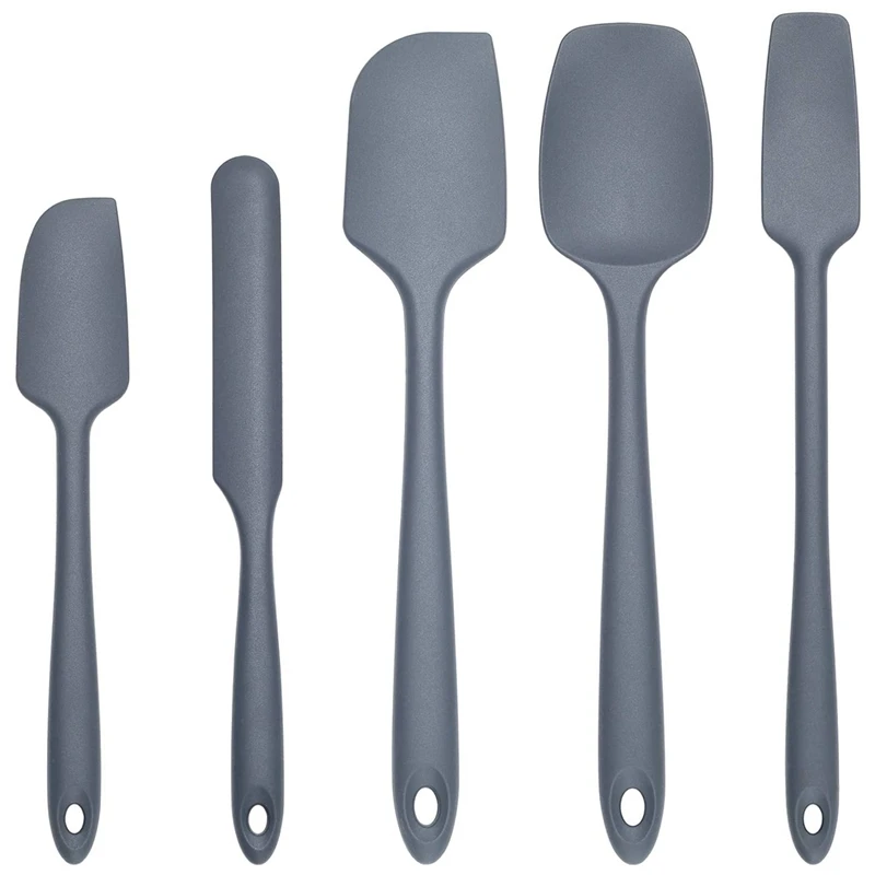 

Silicone Spatula Set (5PCS - Gray) - Kitchen Spatulas Silicone Heat Resistant Rubber Spatula Set with Strong Core Inside