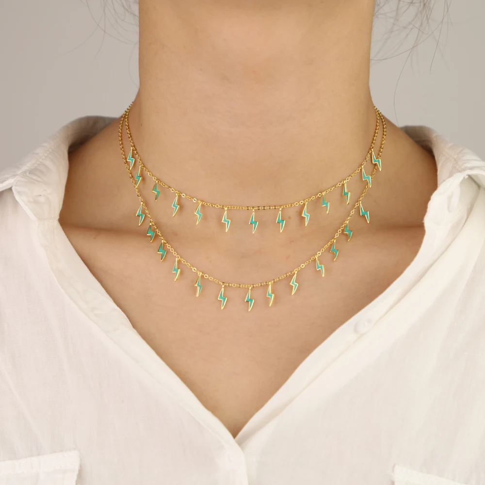 Женское Ожерелье чокер из серебра 925 пробы с эмалью|Ожерелья| |