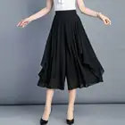 Женские Дышащие офисные однотонные укороченные брюки с высокой талией и эластичным поясом