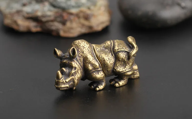Бронзовый персонализированный креативный кулон RHINOCEROS Маленькая подвеска