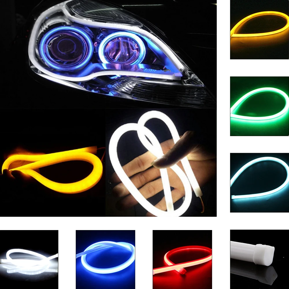 Гибкая силиконовая светодиодная лента для дневных ходовых огней 30 см 45 60 85 12