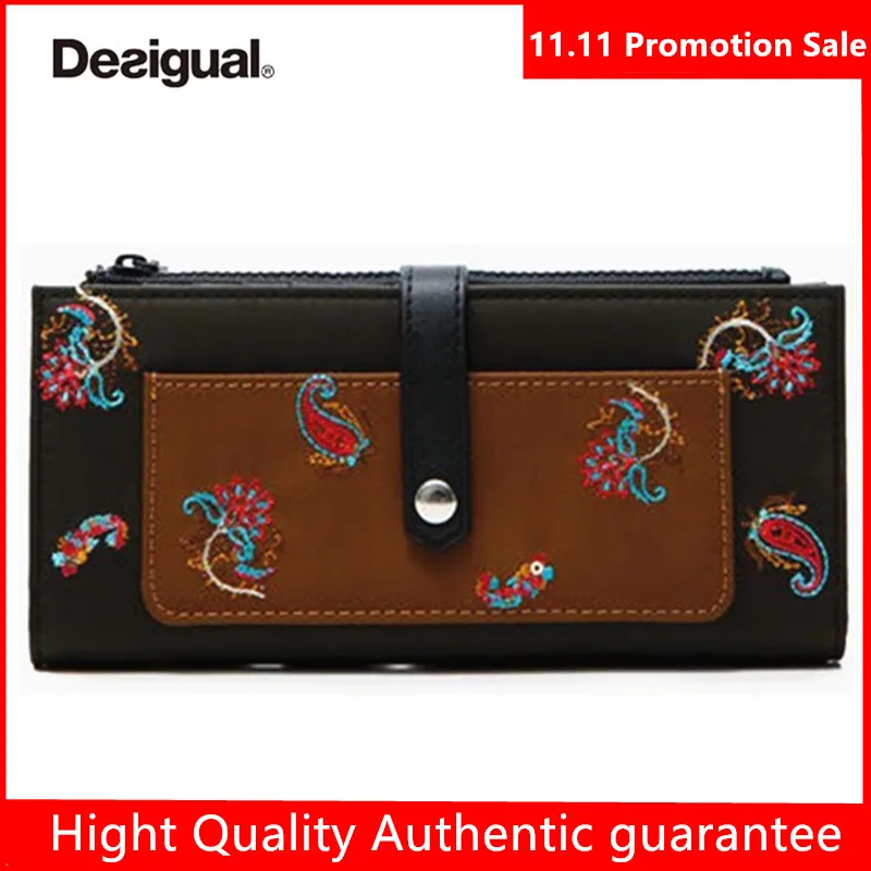 

Новинка 2021, Женский кошелек Desigual в Испании, Модный женский длинный кошелек с вышивкой, модный и изысканный