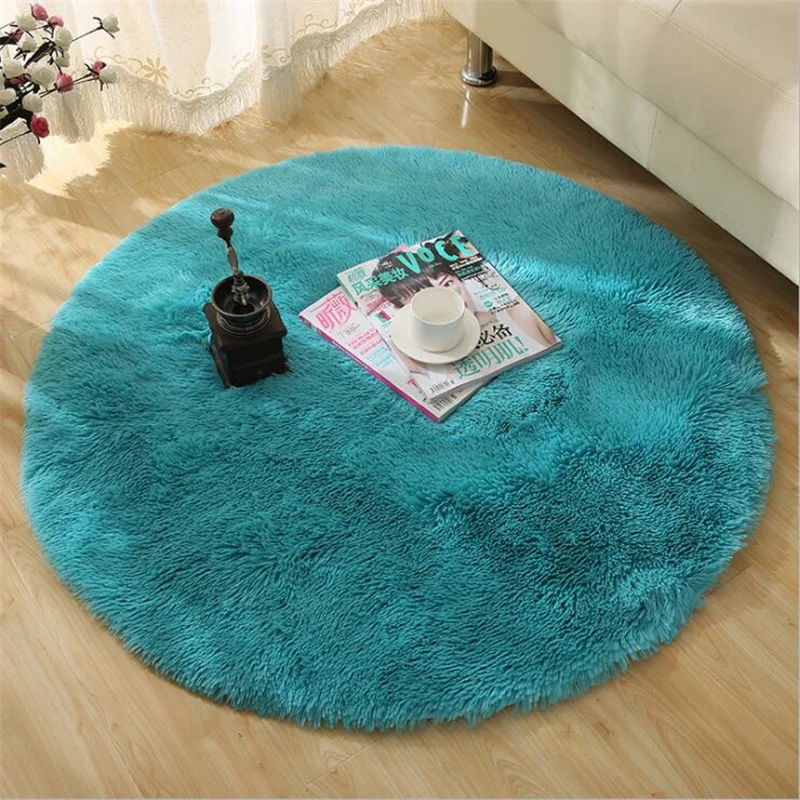 

Fluffy Round Rug Carpets for Living Room Decor Faux Fur Rugs Kids Room Long Plush Rugs for Bedroom Shaggy Area Rug Modern Mats