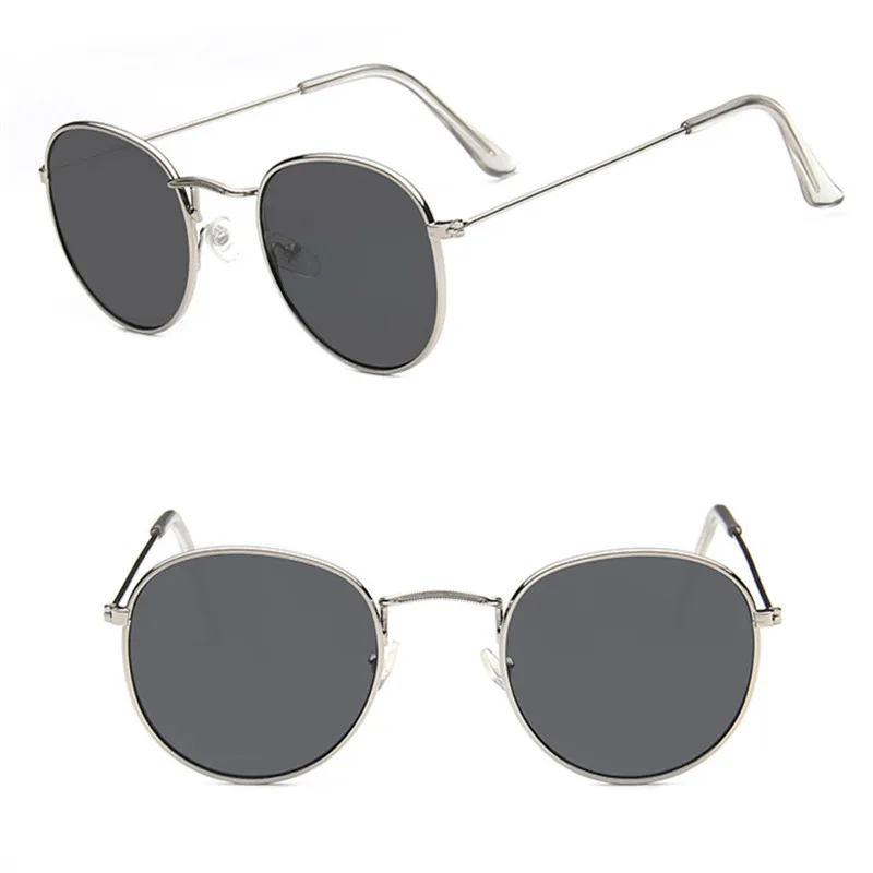 Винтажные круглые зеркальные солнцезащитные очки маленького размера для женщин