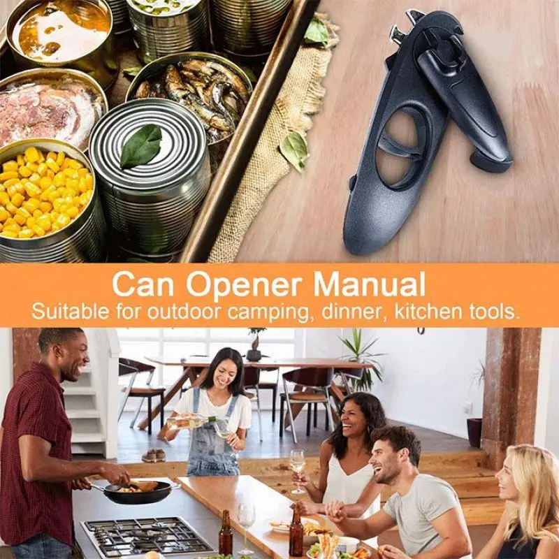

8 in 1 Multifunction Safety Opener Stainless Steel Safety Side Cut Manual Can Tin Opener Jar Opener