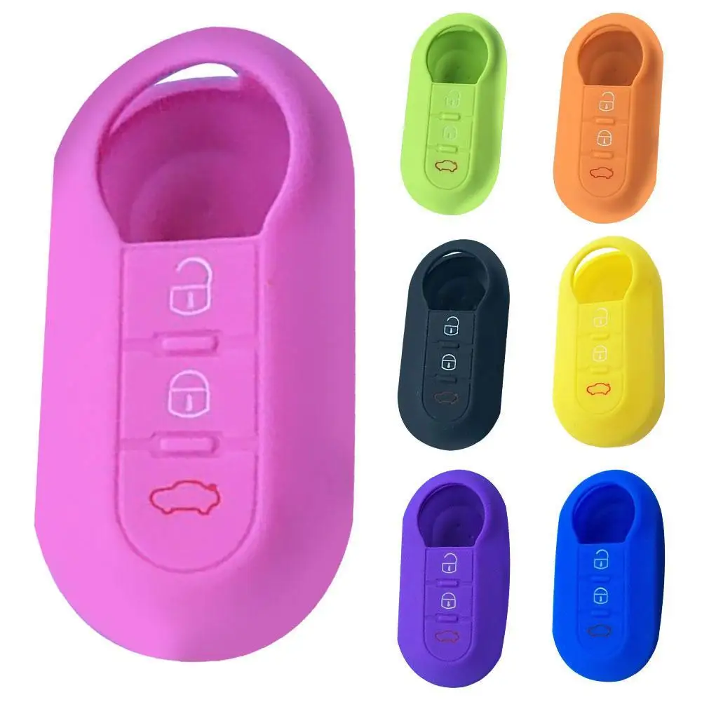 

3 кнопки силиконовый чехол с Откидывающейся Крышкой дистанционный ключ-брелок от машины защитная крышка чехол для Fiat 500 автомобилей аксессу...