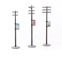 micro landscape road telephone pole building sand table model train decoration diy material accessories mini telegraph