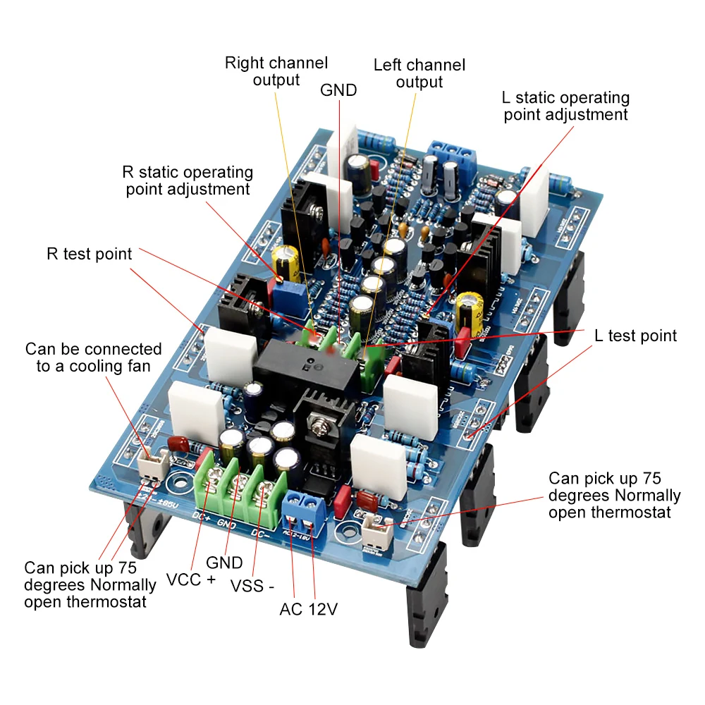 AIYIMA 2SA1943 /2SC5200 High Power 300W+300W Dual Channel Audio Amplifier Board For Home Sound Theater DIY | Электроника