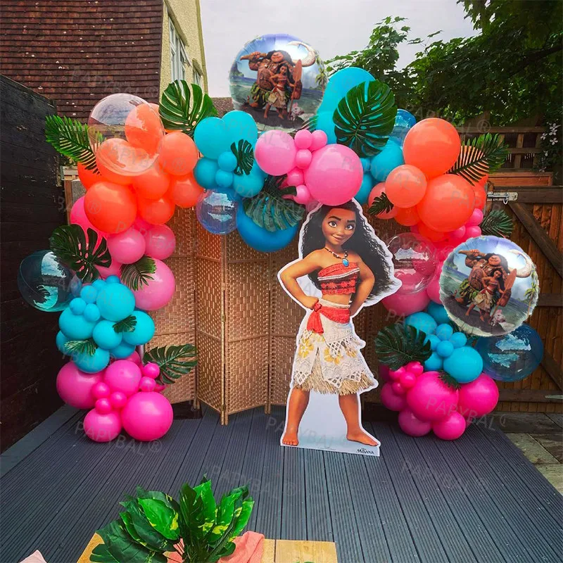 1set Disney Moana Balloons Garland Arch Kit Wild 1 Birthday Latex Foil Balloons 5/10/18inch Party Decors Globos Supplies Gifts
