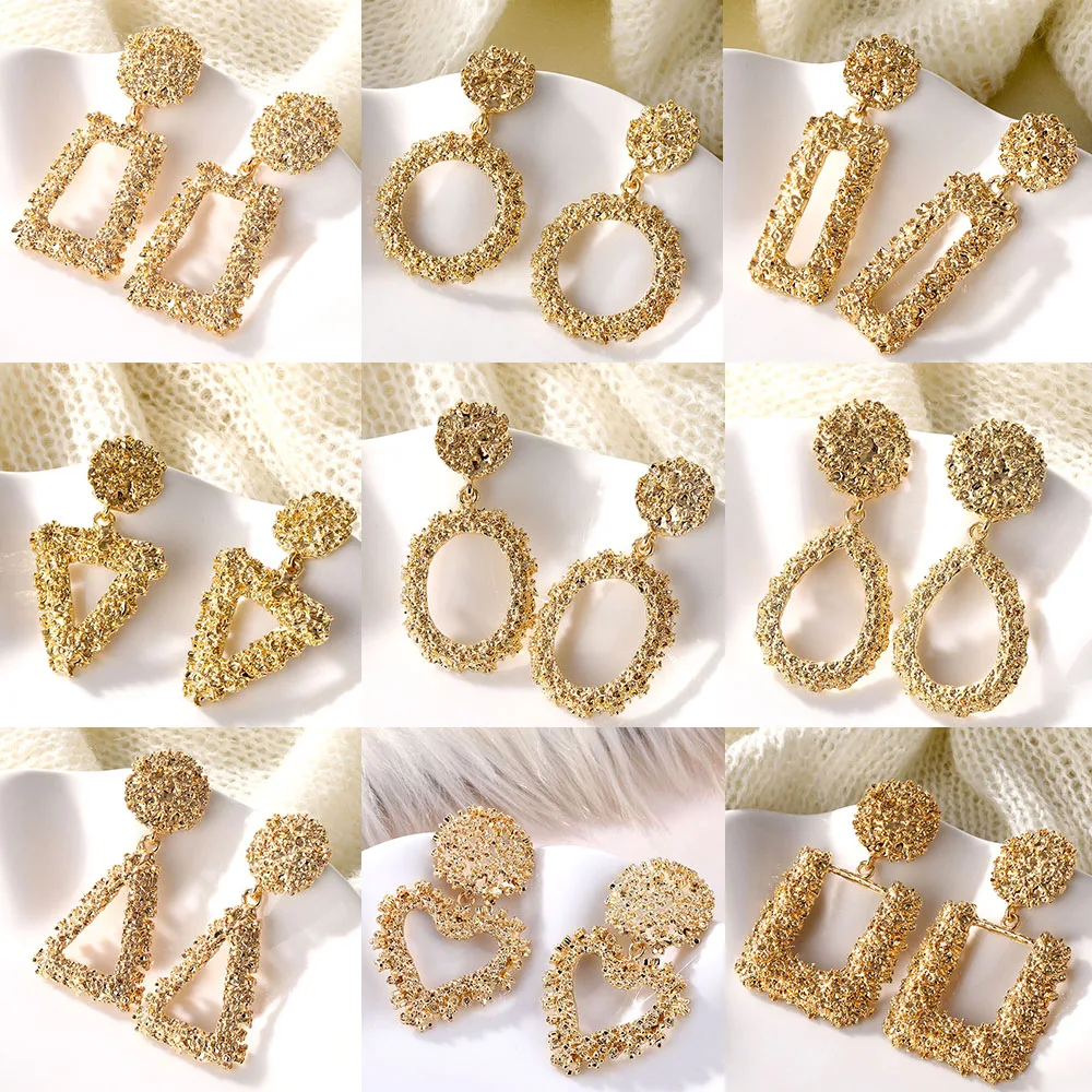 Женские серьги подвески ZOVOLI длинные с геометрическим рисунком и круглым сердцем