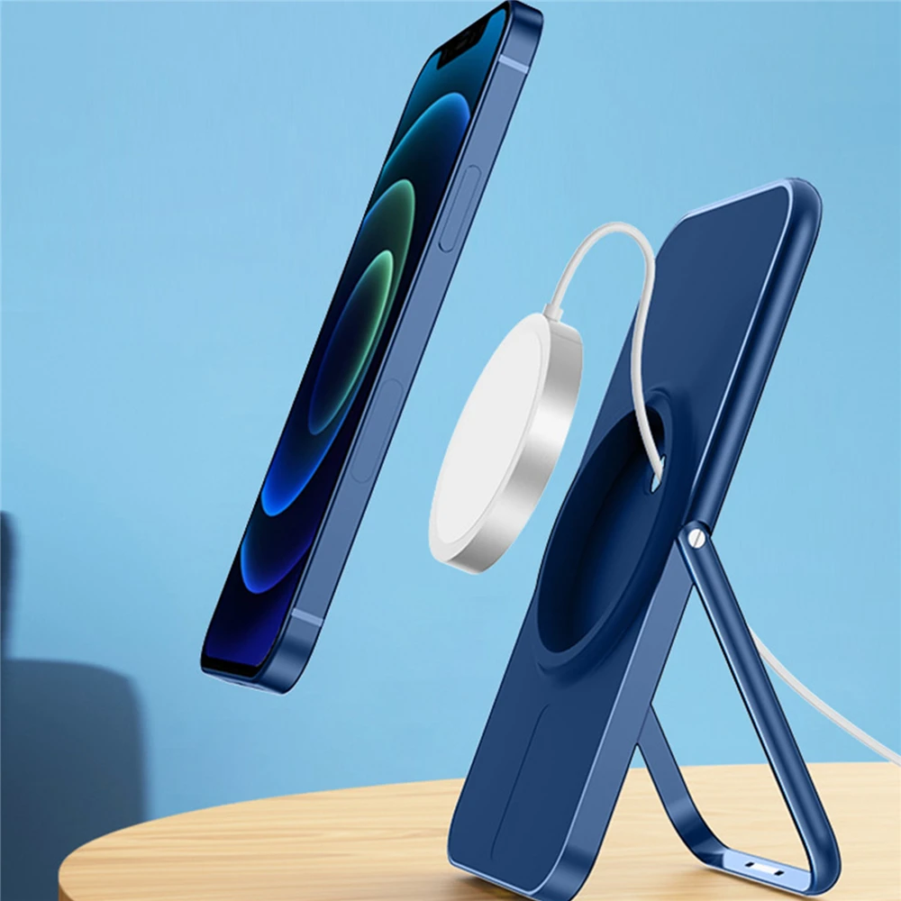 The Foldable Metal Wireless Charger Holder Fast Charging Mount Desktop Bracket for Phone Wireless Charging Accessories
