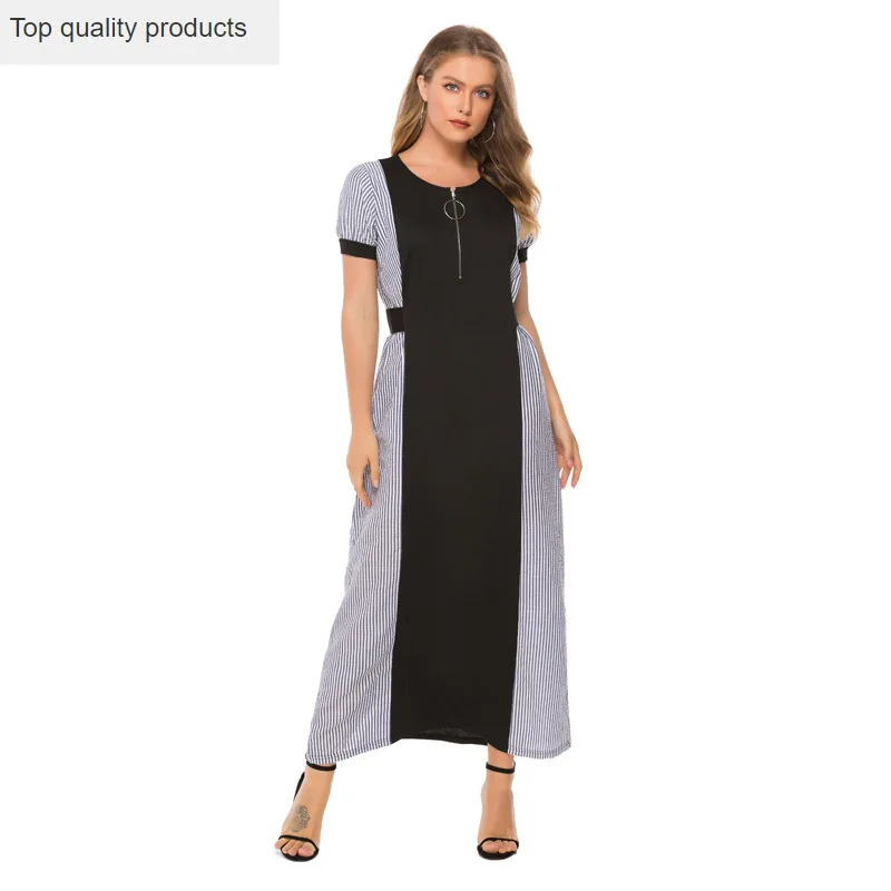 Новинка 2020 летнее платье модное повседневное сексуальное в полоску с круглым