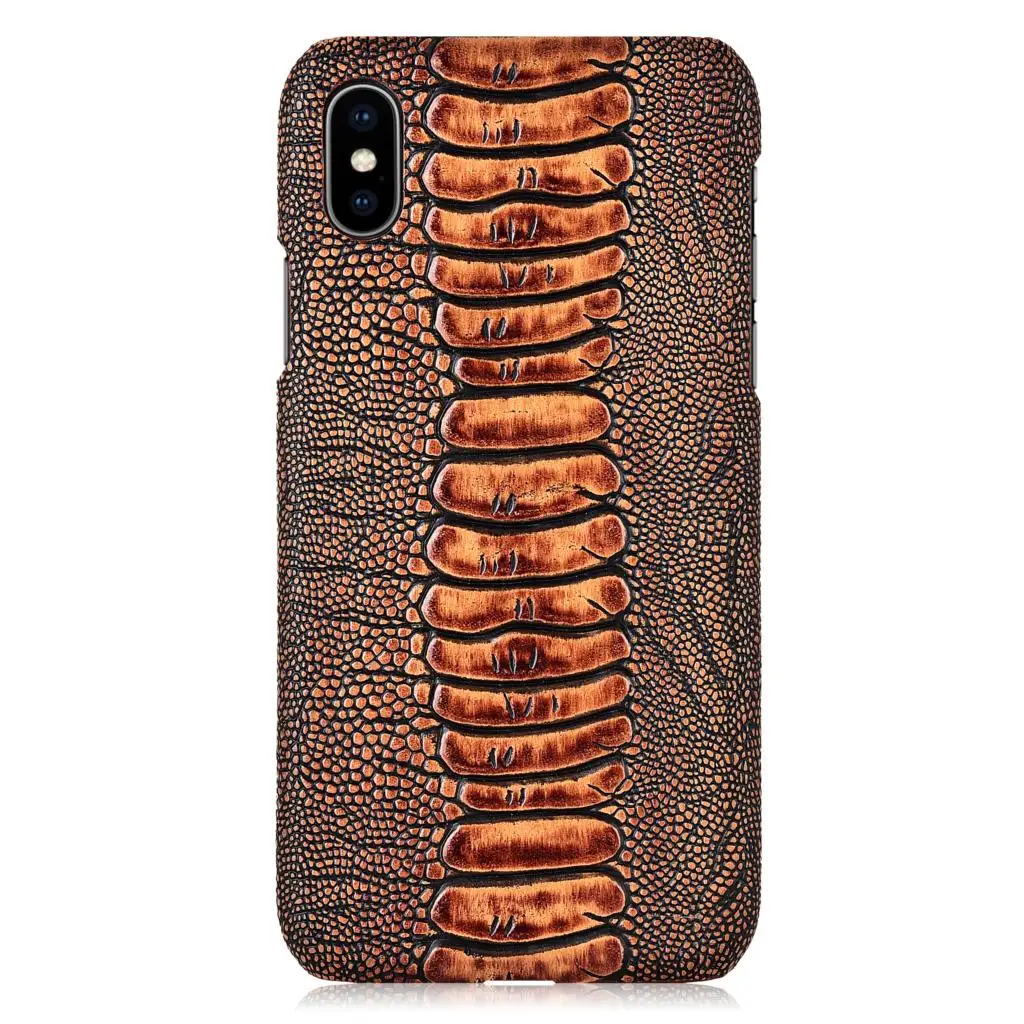 Чехол для мобильного телефона из натуральной кожи страуса apple iphone 6s 7 8 xs xr 11 Plus pro Max