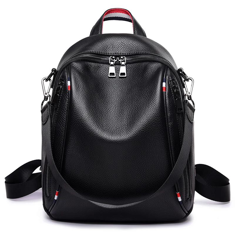 

Women's Genuine Leather Backpack Bag Casual Waterproof Real Cowhide Backpacks Female Luxury Back pack Women Travel Bag Back pack