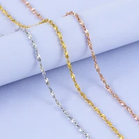 miqiao 925 silver water wave chain long 40 45 cm wide 0 8 1 2 1 5 mm rose gold platinum color necklace pendant accessories