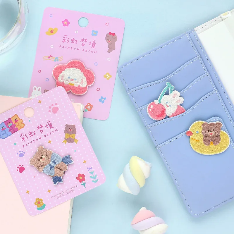 Нашивки Dream Rainbow с вышивкой в виде кролика для девочек нашивки утюга на одежде