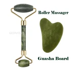Массажер для лица Натуральный нефритовый ролик-массажер для лица шеи для похудения доска гуаша гуашь, скрап-букинга средства по уходу за кожей лица подъемный инструмент