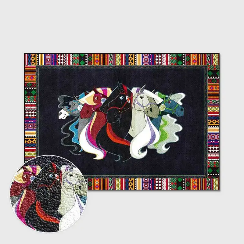 

Modern Nordic Style Simple Animal Horse Floor Mat Door Mat Anti-skid Mat Carpet Bedroom Living Room Home Decoration