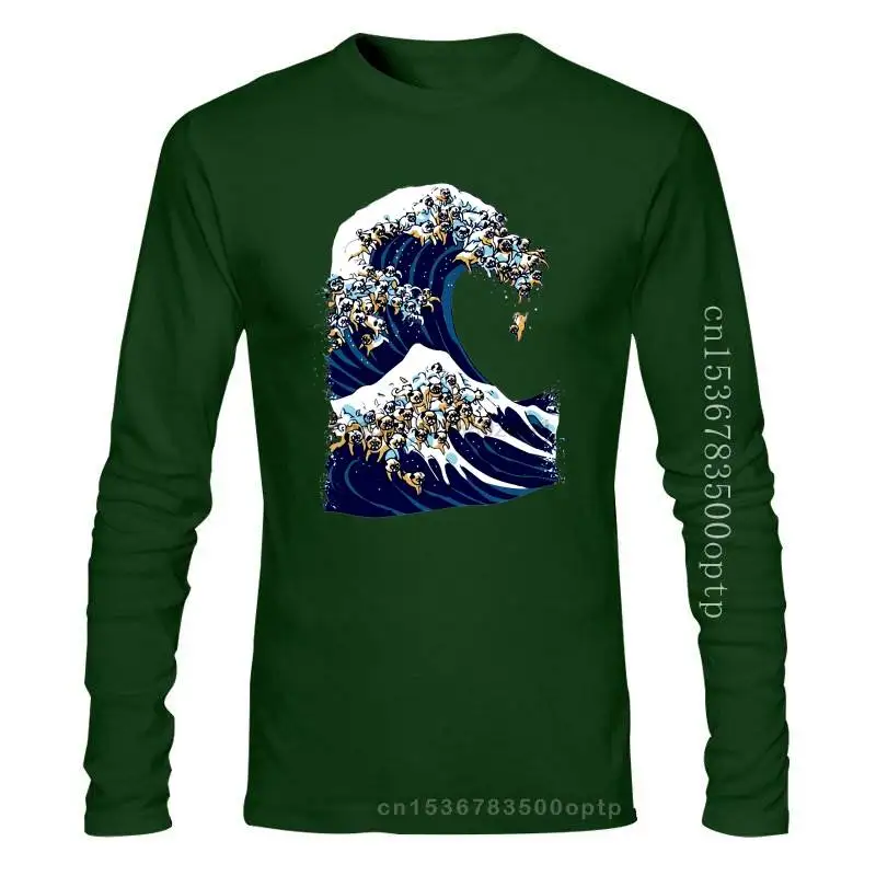 

Новая футболка uomo la grande onda di Pug di kanagawa импрессионная футболка с животными